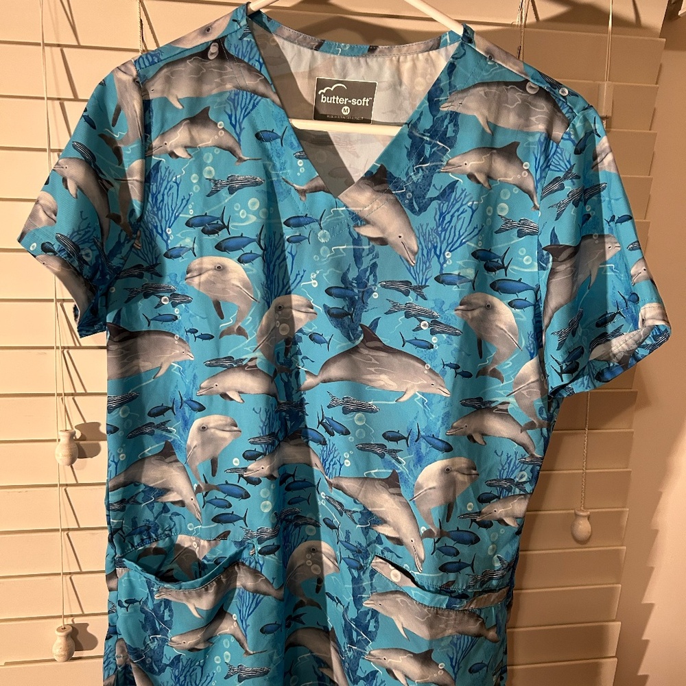 Butter-soft scrub top and jacket set, women's, v-neck top